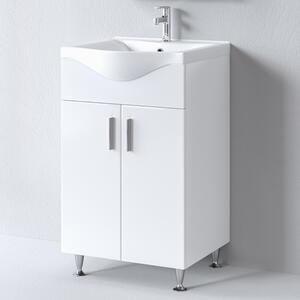 Πάγκος SIENA WHITE 55 S3BSI055GL0 51x34x83cm, Νιπτήρας 55x46cm