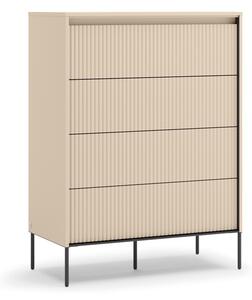 Σιφονιέρα Lorfera 102, Beige, Μαύρο, 125x93x47cm