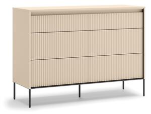 Σιφονιέρα Lorfera 104, Beige, Μαύρο, 63x130x47cm