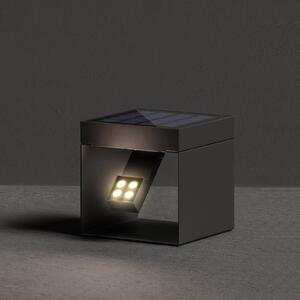 KLEWE LED ηλιακός προβολέας κήπου Alea ανθρακί 15 x 15cm IP65, Μαύρο, Αλουμίνιο, σύγχρονο, Ηλιακά φώτα