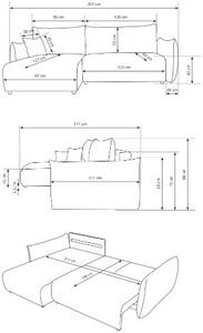 Γωνιακός καναπές Alino-Kafe Anoixto - 257.00Χ177.00Χ88.00cm