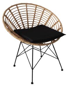 Καρέκλα Κήπου ArteLibre AELIUS Φυσικό/Μαύρο Μέταλλο/Rattan 72x62x78cm