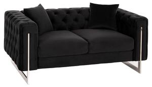 ΚΑΝΑΠΕΣ τ.CHESTERFIELD MOBAR HM3262.04 ΜΑΥΡΟ ΒΕΛΟΥΔΟ-ΜΕΤΑΛΛΙΚΑ ΠΟΔΙΑ 154x85x68Υεκ