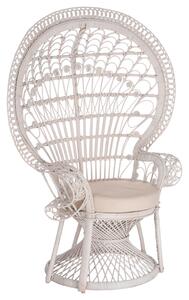 ΠΟΛΥΘΡΟΝΑ ROYAL PEACOCK HM9342.02 RATTAN ΣΕ ΛΕΥΚΟ-ΜΑΞΙΛΑΡΙ ΛΕΥΚΟ 114x72x150Yεκ