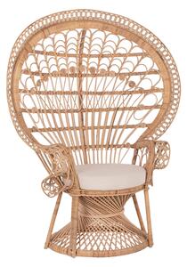 ΠΟΛΥΘΡΟΝΑ ROYAL PEACOCK HM9342 RATTAN ΣΕ ΦΥΣΙΚΟ-ΜΑΞΙΛΑΡΙ ΜΠΕΖ 114x72x150Yεκ