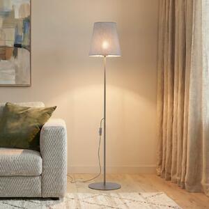 TK Lighting Φωτιστικό δαπέδου Elizabeth, άμμος/μπεζ, λινό, ύψος 152 εκ., E27, Μπεζ, Σαλόνι / τραπεζαρία, Ύφασμα / Κλωστοϋφαντουργία, σύγχρονο