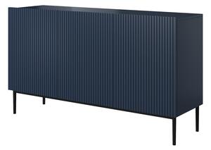 Μπουφές Niki, με 3 ράφια, μπλέ με μαύρα πόδια 150x85x45cm-BOG1430