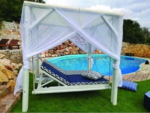 Relax Bed-Λευκό-210χ210χ230χ-πεύκο εμποτισμού-