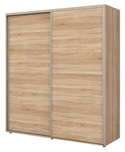 Συρόμενη Ντουλάπα Δίφυλλη White 180x200x61cm Oak Sonoma - GRA415