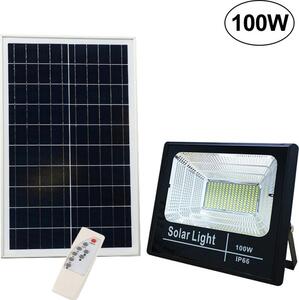 Ηλιακός Προβολέας Solar Flood Lamp LED με πάνελ JORTAN IP66 100W -PANAG006