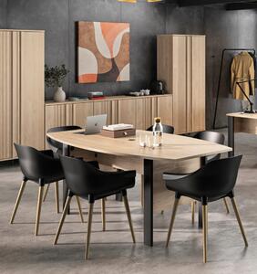 Faro τραπέζι meeting τύπου "barrel" 200x100x76εκ. Blond Oak / Black