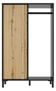 Mimizan Ντουλάπα χαμηλή 75x45x122εκ. Helvezia Oak/Black