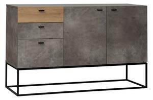 DELTA ΜΠΟΥΦΕΣ CEMENT DARK OAK 136x41xH82cm