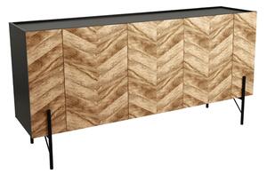 PARKE ΜΠΟΥΦΕΣ ΜΑΥΡΟ ΦΥΣΙΚΟ ΜΕ PATTERN 160x43xH80cm