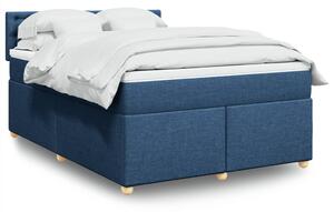 VidaXL Κρεβάτι Boxspring με Στρώμα Μπλε 140x200 εκ. Υφασμάτινο