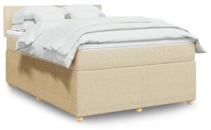 VidaXL Κρεβάτι Boxspring με Στρώμα Κρεμ 160x200 εκ. Υφασμάτινο