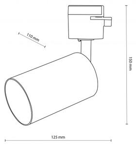 Σποτ Ράγας Μονοφασικό 1xGU10 Tracer TK Lighting 6895 Μαύρο