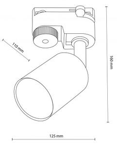 Σποτ Φωτιστικό Μονοφασικής Ράγας GU10 10W IP20 Tracer TK Lighting 5685 Μαύρο