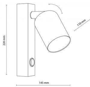 Απλίκα Φωτιστικό Τοίχου GU10 10W IP20 Top TK Lighting 4872 Καφέ