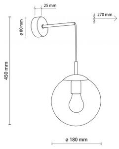 Απλίκα Φωτιστικό Τοίχου E27 15W IP20 Esme TK Lighting 5387 Διάφανο