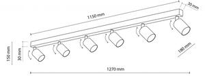 Πλαφονιέρα Φωτιστικό Οροφής 6xGU10 10W IP20 Top TK Lighting 6178 Μαύρο