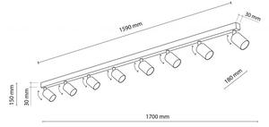 Πλαφονιέρα Φωτιστικό Οροφής 8xGU10 10W IP20 Top TK Lighting 5997 Μαύρο-Χρυσό