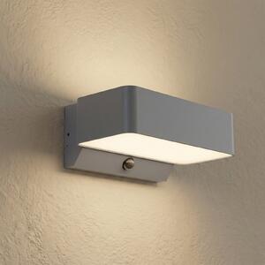 Lindby Εξωτερικός φωτιστικός LED Fando, ανθρακί, με αισθητήρα, IP44, Γκρι, Αλουμίνιο