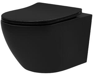 Λεκάνη WC [χωρίς έκπλυση] REA Carlo Mini Tornado NF BLACK MATT