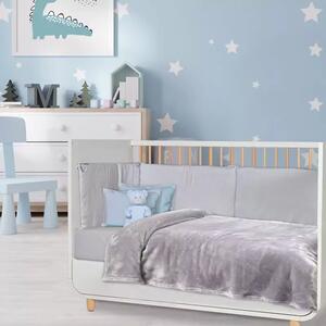 Βρεφική Κουβέρτα Βελουτέ Relax Grey (1342) Das Baby αγκαλίας, λικνου, καλαθουνας