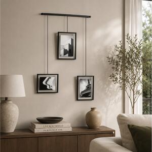 Κορνίζα τοίχου Exhibit Umbra με 3 θέσεις, διαστάσεις 46x3x67cm και διαστάσεις φωτογραφίας 10x15cm / 13x18cm - Black