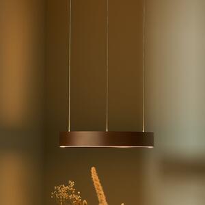LOOM DESIGN Κρεμαστό φωτιστικό LED Velora, καραμελένιο καφέ, Ø40cm, ρυθμιζόμενη, ρυθμιζόμενος, Καφέ / Σκουριάς, Σαλόνι / τραπεζαρία, Αλουμίνιο, σύγχρονο