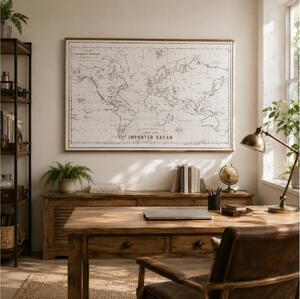 Διακοσμητικός Πίνακας World Map Atmosphera με διαστάσεις 110x2x74cm