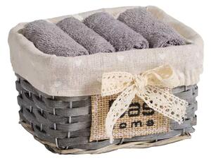 Σετ 4 Πετσέτες Χεριών σε καλαθάκι (4000-4004) Das Home 110 - Grey