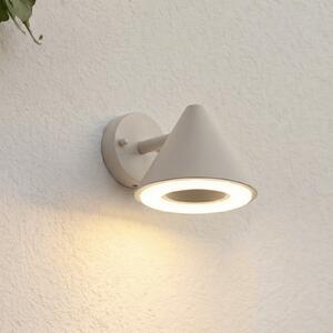 Lindby Εξωτερικός φωτιστικός τοίχου LED Soran, γκρι-καφέ, μέταλλο, IP44, Γκρι, Μέταλλο, σύγχρονο