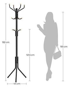 Καλόγερος Songmics, Μέταλλο, Μαύρο, 182 cm