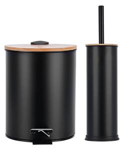 Σετ Πιγκάλ & Κάδος Απορριμάτων Μπάνιου Estia Bamboo Essentials Black 02-35631