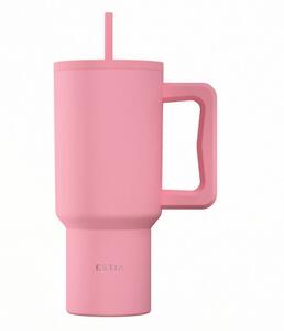 Κούπα Θερμός Με Λαβή & Καλαμάκι 900ml Estia Save The Aegean Tumbler Rose 01-41526