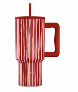 Κούπα Θερμός Με Λαβή & Καλαμάκι 900ml Estia Save The Aegean Tumbler Viva Stripe 01-41564