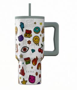 Κούπα Θερμός Με Λαβή & Καλαμάκι 900ml Estia Save The Aegean Tumbler Urban Vibes 01-41540