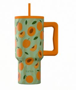 Κούπα Θερμός Με Λαβή & Καλαμάκι 900ml Estia Save The Aegean Tumbler Peach Garden 01-41632