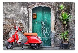 Πίνακας σε καμβά "Red Vespa" Megapap ψηφιακής εκτύπωσης 60x40x3εκ