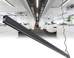 GloboStar® OFFICE 61024-P Γραμμικό Κρεμαστό Φωτιστικό Linear LED 18W 2200lm 120° AC 220-240V Μ120 x Π2 x Υ4cm Φυσικό Λευκό 4500K - Μαύρο - 3 Years Warranty