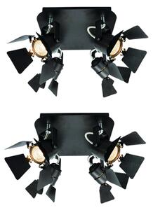 GU12015A-4R (x2) Mystik Packet Metal black ceiling lamp with rotating heads+