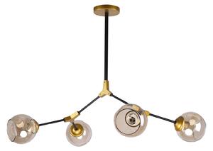 KQ 51454/4 CONELLY BLACK, BRASS AND HONEY PENDANT Ζ3