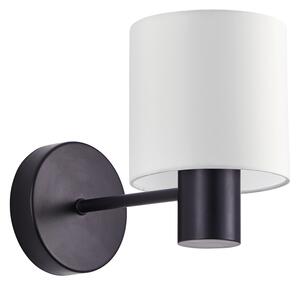 SE21-BL-16-SH1 BLACK WALL LAMP WHITE SHADE+