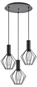 SE21-BL-4-3BL-GR1 ADEPT TUBE Black Pendant Black Metal Grid+