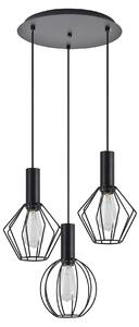 SE21-BL-4-3BL-GR12 ADEPT FLEX Black Pendant Black Metal Grid+