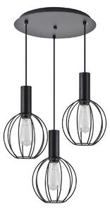 SE21-BL-4-3BL-GR2 ADEPT TUBE Black Pendant Black Metal Grid+