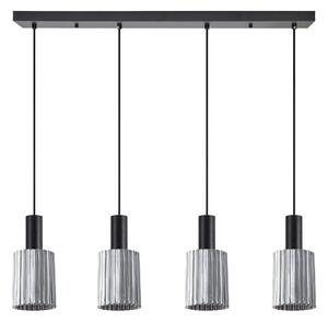 SE21-BL-4-4BL-GL1 ADEPT TUBE Black Pendant Smoked Glass+