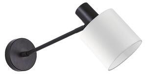 SE21-BL-22-SH1 ADEPT BLACK WALL LAMP WHITE SHADE+